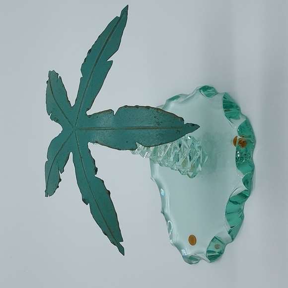 Glass/Metal Palm Tree Sculpture Accent Piece - Picture 5 of 7